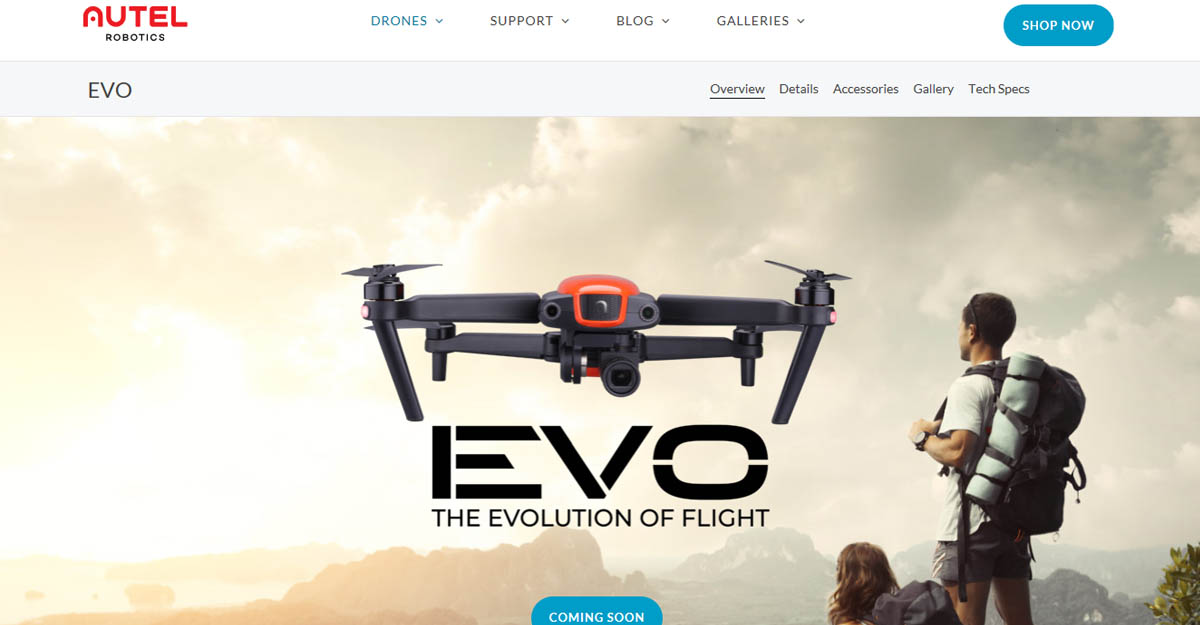 Autel Robotics EVO coming soon landing page 1200